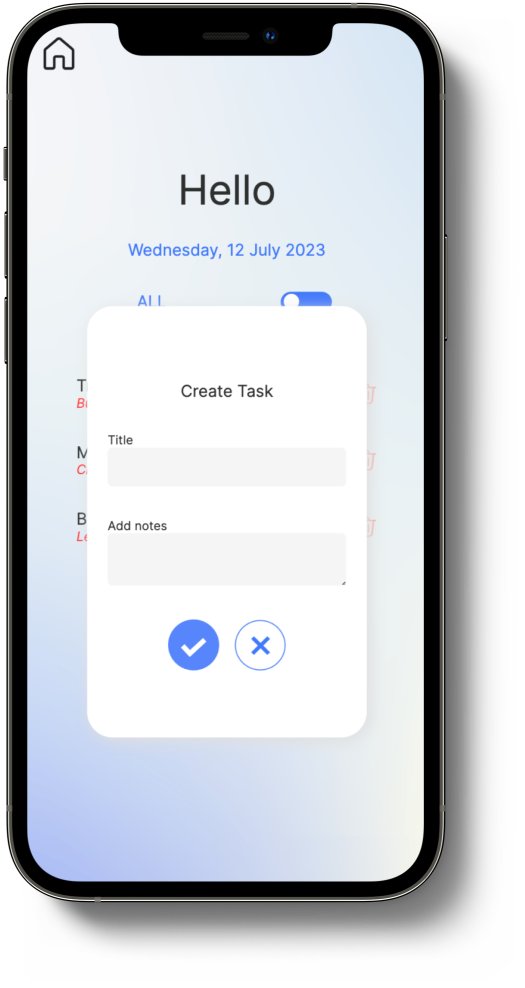 Project website rendered onto device