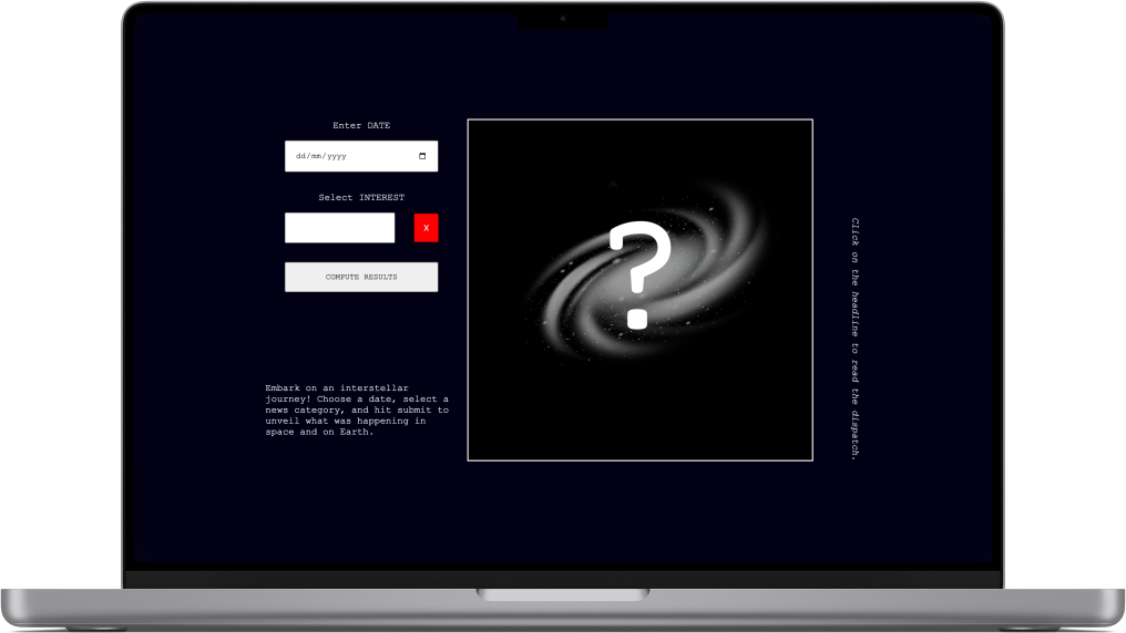 Project website rendered onto device